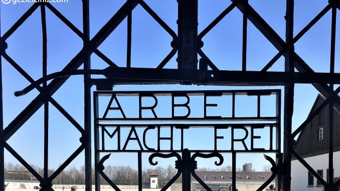 Dachau Concentration Camp Arbeit Mach Frei close up Dachau Concentration Camp Arbeit Mach Frei close up