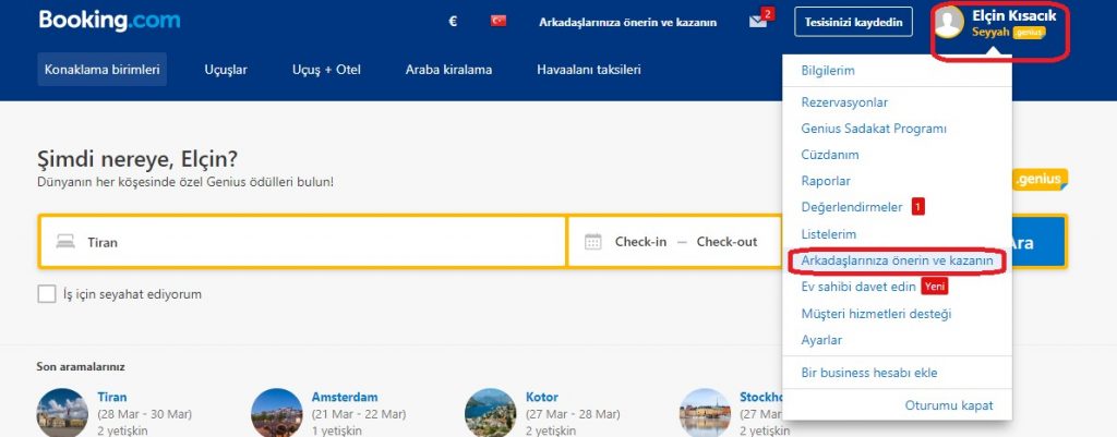 booking com referans linki nerede